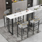 Industrial Pub Dining Set 1/3/5 Pieces Rectangular Bar Stool and Table Set 5 Pieces: Table, 4 Stools Clearhalo 'Bar Furniture' 'furn' 'furn_home_bar_bar_sets' 'Furniture' 'Home Bars & Bar Sets' 'home_bar_bar_sets' 'Kitchen & Dining Furniture' 6280981
