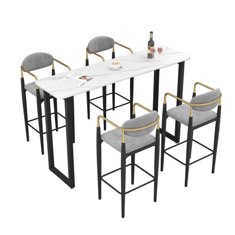 Industrial Pub Dining Set 1/3/5 Pieces Rectangular Bar Stool and Table Set Clearhalo 'Bar Furniture' 'furn' 'furn_home_bar_bar_sets' 'Furniture' 'Home Bars & Bar Sets' 'home_bar_bar_sets' 'Kitchen & Dining Furniture' 6280988