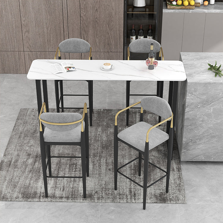 Industrial Pub Dining Set 1/3/5 Pieces Rectangular Bar Stool and Table Set Clearhalo 'Bar Furniture' 'furn' 'furn_home_bar_bar_sets' 'Furniture' 'Home Bars & Bar Sets' 'home_bar_bar_sets' 'Kitchen & Dining Furniture' 6280992