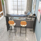 Industrial Bar Table Set 1/2/3 Pieces Bar Stool and Table Set 3 Pieces: Black Table, 2 White Stools Clearhalo 'Bar Furniture' 'furn' 'furn_home_bar_bar_sets' 'Furniture' 'Home Bars & Bar Sets' 'home_bar_bar_sets' 'Kitchen & Dining Furniture' 6281087
