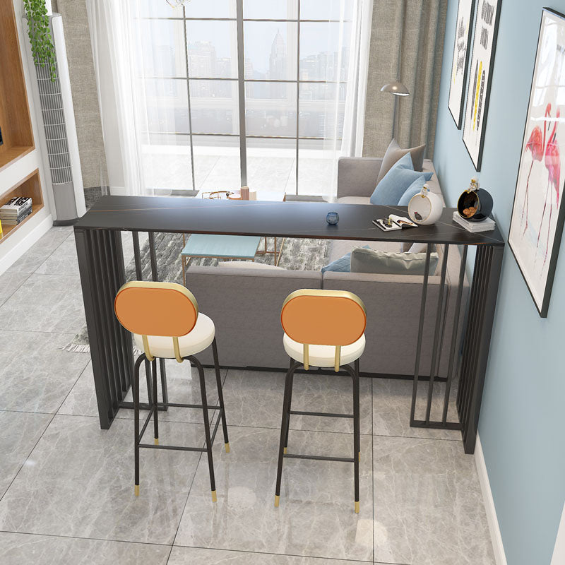 Industrial Bar Table Set 1/2/3 Pieces Bar Stool and Table Set 3 Pieces: Black Table, 2 White Stools Clearhalo 'Bar Furniture' 'furn' 'furn_home_bar_bar_sets' 'Furniture' 'Home Bars & Bar Sets' 'home_bar_bar_sets' 'Kitchen & Dining Furniture' 6281087