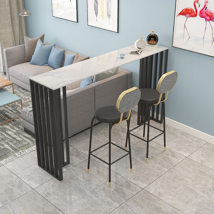Industrial Bar Table Set 1/2/3 Pieces Bar Stool and Table Set 3 Pieces: Matte White Table, 2 Black Stools Clearhalo 'Bar Furniture' 'furn' 'furn_home_bar_bar_sets' 'Furniture' 'Home Bars & Bar Sets' 'home_bar_bar_sets' 'Kitchen & Dining Furniture' 6281091