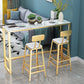 Glam Bar-height Table Faux Marble and White Bar Table for Patio Use 59.1"L x 15.7"W x 41.3"H Without Chairs Clearhalo 'Bar Furniture' 'Bar Tables' 'bar_tables' 'furn' 'furn_bar_tables' 'Furniture' 'Kitchen & Dining Furniture' 6283242