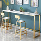 Glam Bar-height Table Faux Marble and White Bar Table for Patio Use 78.7"L x 15.7"W x 41.3"H Without Chairs Clearhalo 'Bar Furniture' 'Bar Tables' 'bar_tables' 'furn' 'furn_bar_tables' 'Furniture' 'Kitchen & Dining Furniture' 6283243
