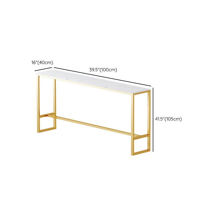 Glam Bar-height Table Faux Marble and White Bar Table for Patio Use Clearhalo 'Bar Furniture' 'Bar Tables' 'bar_tables' 'furn' 'furn_bar_tables' 'Furniture' 'Kitchen & Dining Furniture' 6283251