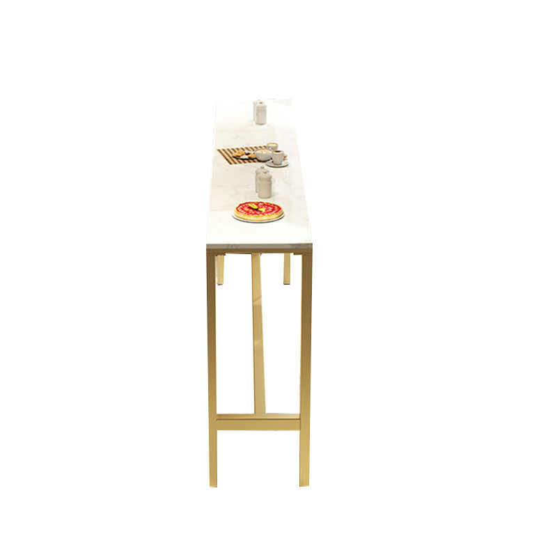 Table de bar Glam Table de salle à manger fixe en faux marbre blanc à hauteur de pub