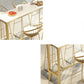 Table de bar Glam Table de salle à manger fixe en faux marbre blanc à hauteur de pub