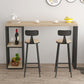 Glam Pub Height Dining Table Wooden Top Pub Table for Patio Use 63"L x 15.7"W x 41.3"H Black Without Chairs Clearhalo 'Bar Furniture' 'Bar Tables' 'bar_tables' 'furn' 'furn_bar_tables' 'Furniture' 'Kitchen & Dining Furniture' 6283274