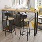 Glam Pub Height Dining Table Wooden Top Pub Table for Patio Use 70.9"L x 15.7"W x 41.3"H Black Without Chairs Clearhalo 'Bar Furniture' 'Bar Tables' 'bar_tables' 'furn' 'furn_bar_tables' 'Furniture' 'Kitchen & Dining Furniture' 6283276