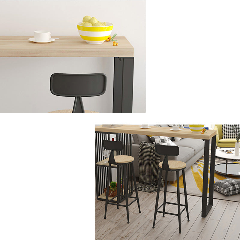Glam Pub Height Dining Table Wooden Top Pub Table for Patio Use Clearhalo 'Bar Furniture' 'Bar Tables' 'bar_tables' 'furn' 'furn_bar_tables' 'Furniture' 'Kitchen & Dining Furniture' 6283278