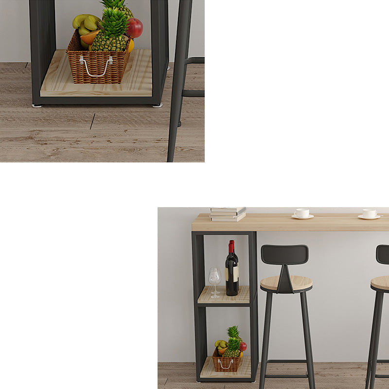 Glam Pub Height Dining Table Wooden Top Pub Table for Patio Use Clearhalo 'Bar Furniture' 'Bar Tables' 'bar_tables' 'furn' 'furn_bar_tables' 'Furniture' 'Kitchen & Dining Furniture' 6283279