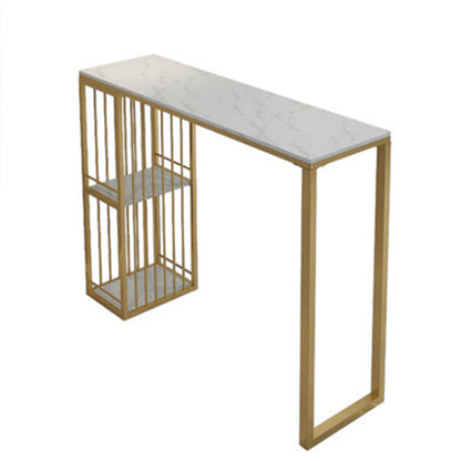 Glam 41,3"H Bartisch, weiße Kunstmarmorplatte, Kneipentisch für das Esszimmer