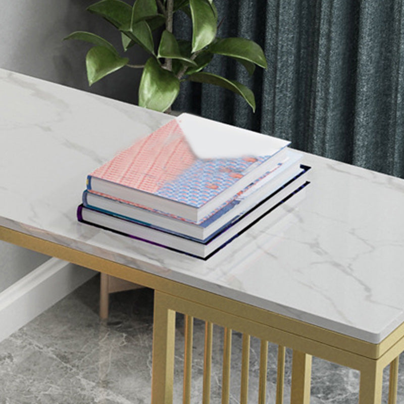Glam 41,3"H Bartisch, weiße Kunstmarmorplatte, Kneipentisch für das Esszimmer