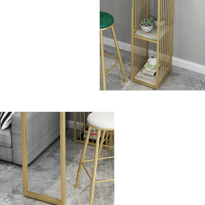 Glam 41,3"H Bartisch, weiße Kunstmarmorplatte, Kneipentisch für das Esszimmer