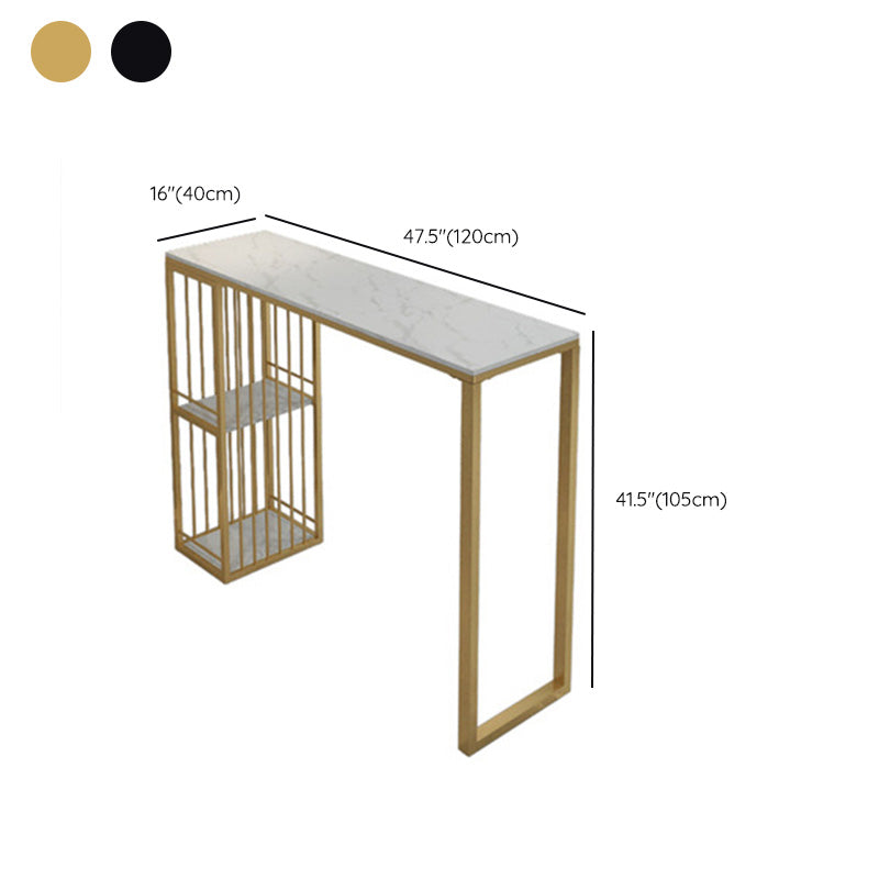 Glam 41,3"H Bartisch, weiße Kunstmarmorplatte, Kneipentisch für das Esszimmer