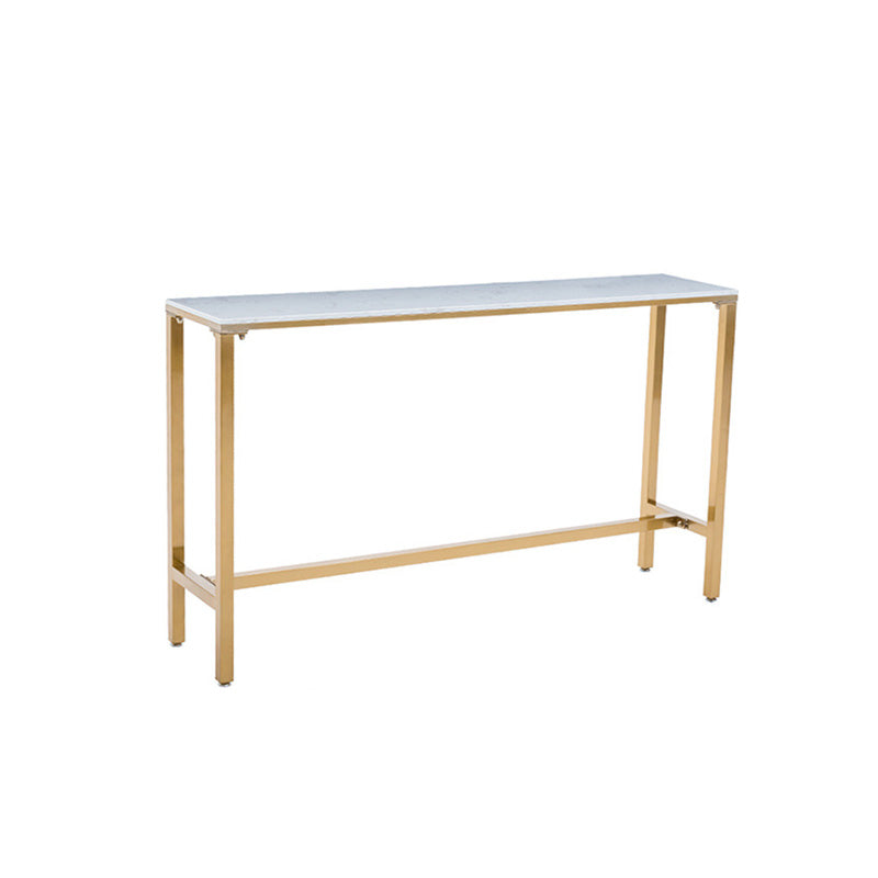 Moderner Bartisch mit weißer Kunstmarmorplatte und goldenem Sockel