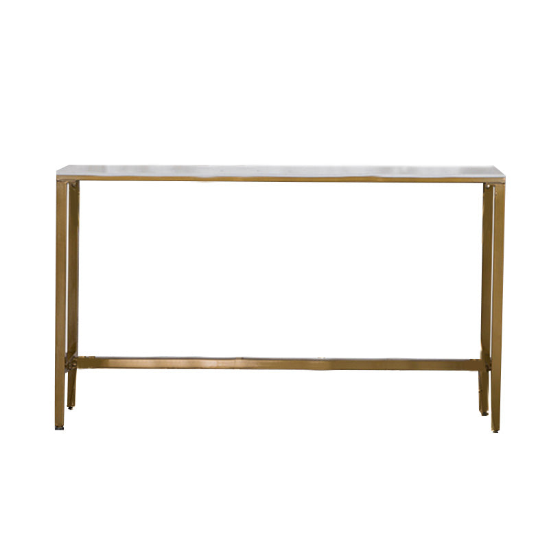 Moderner Bartisch mit weißer Kunstmarmorplatte und goldenem Sockel