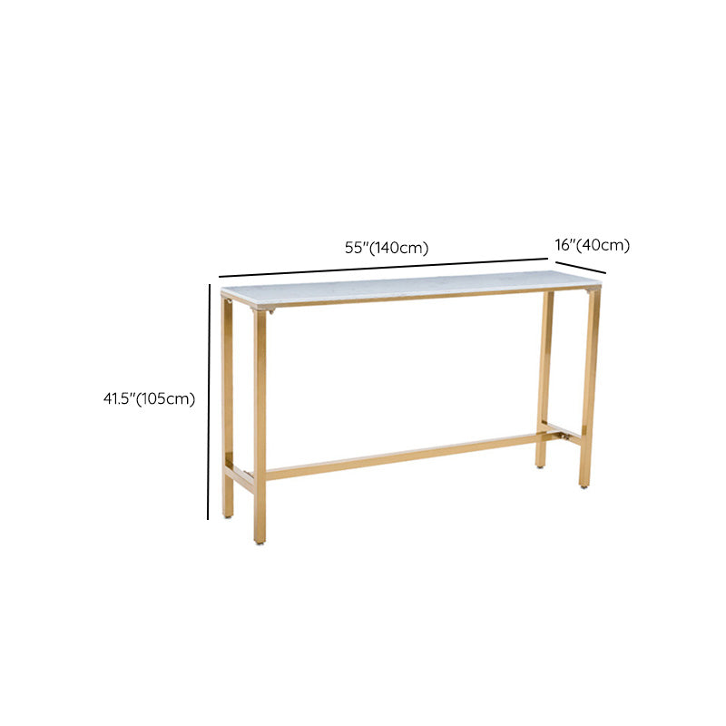Moderner Bartisch mit weißer Kunstmarmorplatte und goldenem Sockel