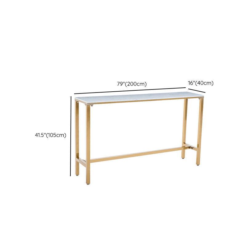 Moderner Bartisch mit weißer Kunstmarmorplatte und goldenem Sockel