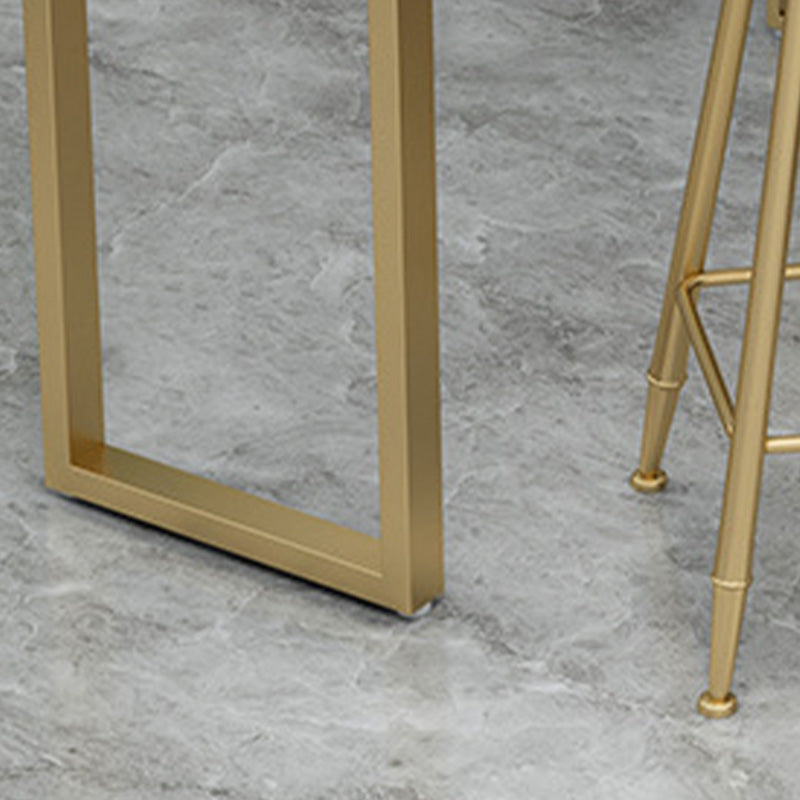 Glam Pub Height Dining Table Faux Marble Top Pub Table for Patio Use Clearhalo 'Bar Furniture' 'Bar Tables' 'bar_tables' 'furn' 'furn_bar_tables' 'Furniture' 'Kitchen & Dining Furniture' 6283340