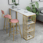 Glam Pub Height Dining Table Faux Marble Top Pub Table for Patio Use Clearhalo 'Bar Furniture' 'Bar Tables' 'bar_tables' 'furn' 'furn_bar_tables' 'Furniture' 'Kitchen & Dining Furniture' 6283343