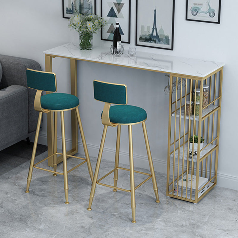 Glam Pub Height Dining Table Faux Marble Top Pub Table for Patio Use Clearhalo 'Bar Furniture' 'Bar Tables' 'bar_tables' 'furn' 'furn_bar_tables' 'Furniture' 'Kitchen & Dining Furniture' 6283344