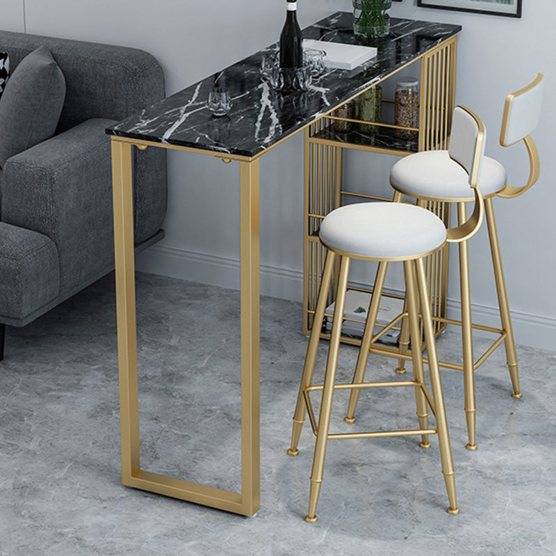 Glam Pub Height Dining Table Faux Marble Top Pub Table for Patio Use Clearhalo 'Bar Furniture' 'Bar Tables' 'bar_tables' 'furn' 'furn_bar_tables' 'Furniture' 'Kitchen & Dining Furniture' 6283345