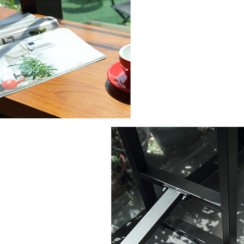 Modern Metal Base Bar Table Black Iron Solid Wood Patio Bar Table Clearhalo 'Bar Furniture' 'Bar Tables' 'bar_tables' 'furn' 'furn_bar_tables' 'Furniture' 'Kitchen & Dining Furniture' 6283360