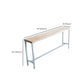 Mesa de bar con base metálica moderna Mesa de bar para patio de madera maciza de hierro blanco