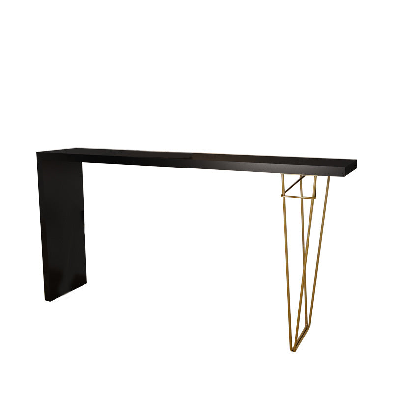 Modern Bar-height Table Solid Wood Top 41.3-inch Height Table Gold Black Clearhalo 'Bar Furniture' 'Bar Tables' 'bar_tables' 'furn' 'furn_bar_tables' 'Furniture' 'Kitchen & Dining Furniture' 6283404