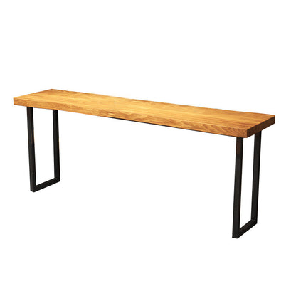 Modern Metal Base Bar Table Black Iron Solid Wood Bar Stool Table Without Chairs Clearhalo 'Bar Furniture' 'Bar Tables' 'bar_tables' 'furn' 'furn_bar_tables' 'Furniture' 'Kitchen & Dining Furniture' 6283424