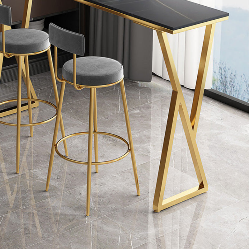Modern Bar-height Table with Gold Base 41.3-inch Height Table Base Bar Table Clearhalo 'Bar Furniture' 'Bar Tables' 'bar_tables' 'furn' 'furn_bar_tables' 'Furniture' 'Kitchen & Dining Furniture' 6283457