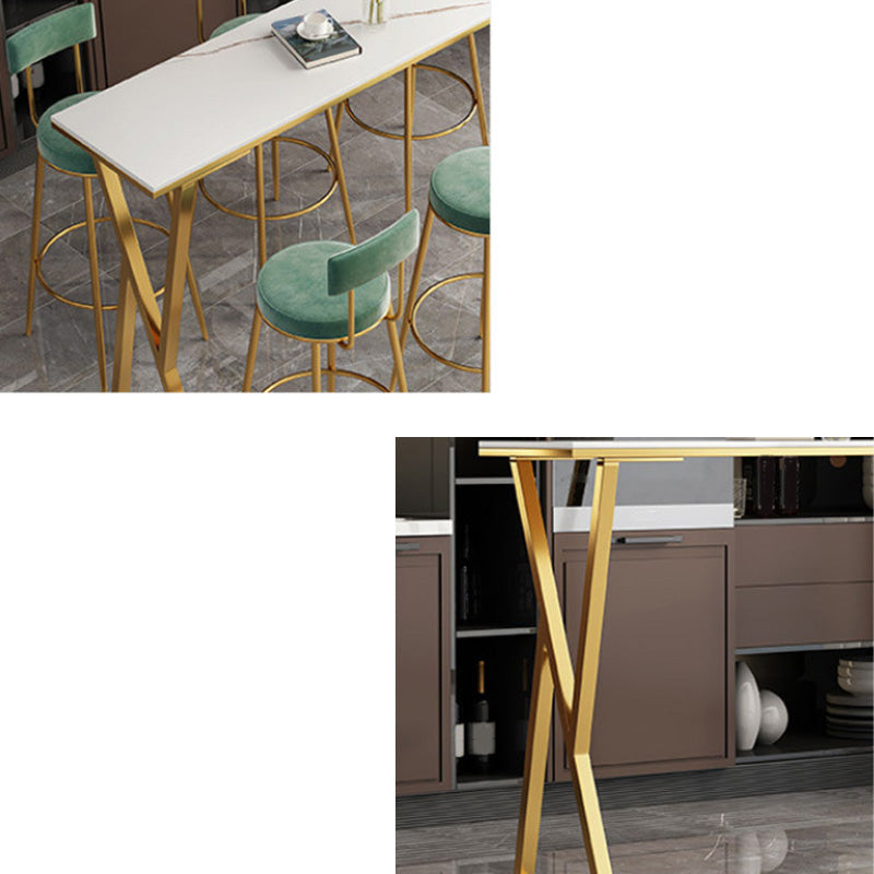 Modern Bar-height Table with Gold Base 41.3-inch Height Table Base Bar Table Clearhalo 'Bar Furniture' 'Bar Tables' 'bar_tables' 'furn' 'furn_bar_tables' 'Furniture' 'Kitchen & Dining Furniture' 6283458