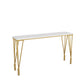 Table moderne à hauteur de bar avec plateau en pierre blanche, table de 41,3 pouces de hauteur