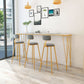 Table moderne à hauteur de bar avec plateau en pierre blanche, table de 41,3 pouces de hauteur