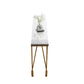 Table moderne à hauteur de bar avec plateau en pierre blanche, table de 41,3 pouces de hauteur