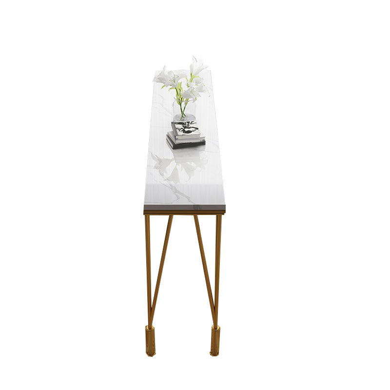 Table moderne à hauteur de bar avec plateau en pierre blanche, table de 41,3 pouces de hauteur