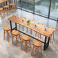 Wood Top Table Industrial Style Bistro Pub Table for Patio Use 98.4"L x 17.7"W x 41.3"H Without Chairs Clearhalo 'Bar Furniture' 'Bar Tables' 'bar_tables' 'furn' 'furn_bar_tables' 'Furniture' 'Kitchen & Dining Furniture' 6283494