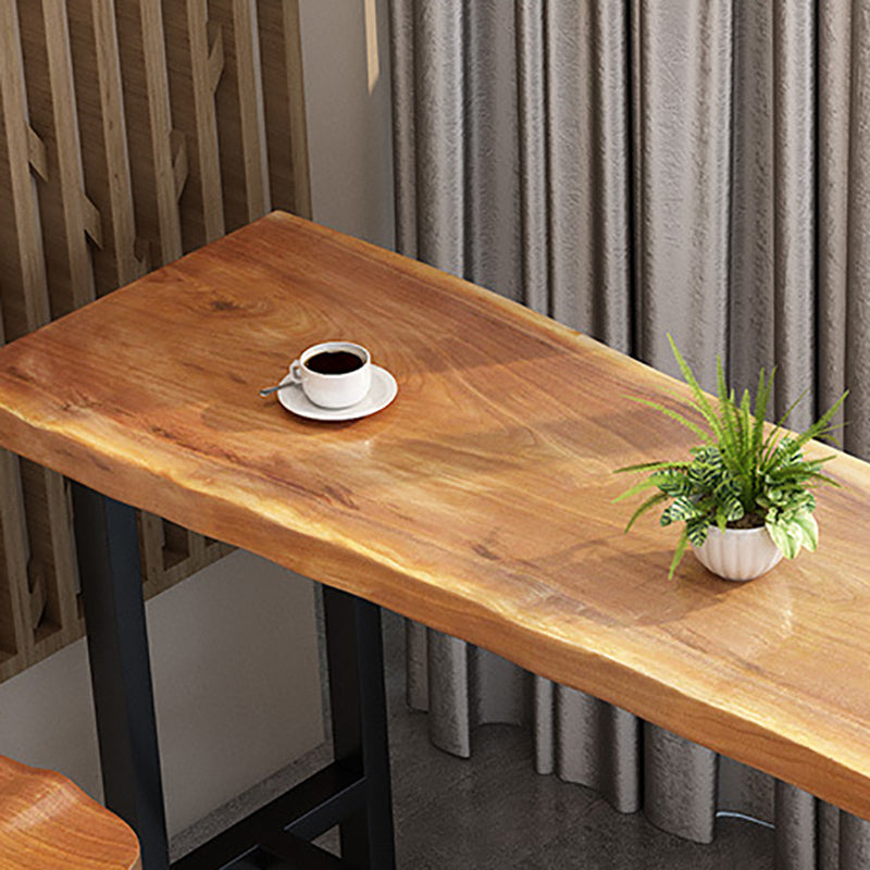 Wood Top Table Industrial Style Bistro Pub Table for Patio Use Clearhalo 'Bar Furniture' 'Bar Tables' 'bar_tables' 'furn' 'furn_bar_tables' 'Furniture' 'Kitchen & Dining Furniture' 6283497