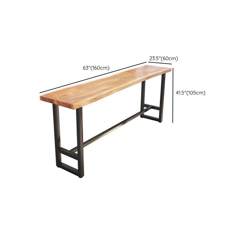 Wood Top Table Industrial Style Bistro Pub Table for Patio Use Clearhalo 'Bar Furniture' 'Bar Tables' 'bar_tables' 'furn' 'furn_bar_tables' 'Furniture' 'Kitchen & Dining Furniture' 6283514