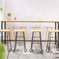 Table de pub de style moderne avec plateau en bois et base noire
