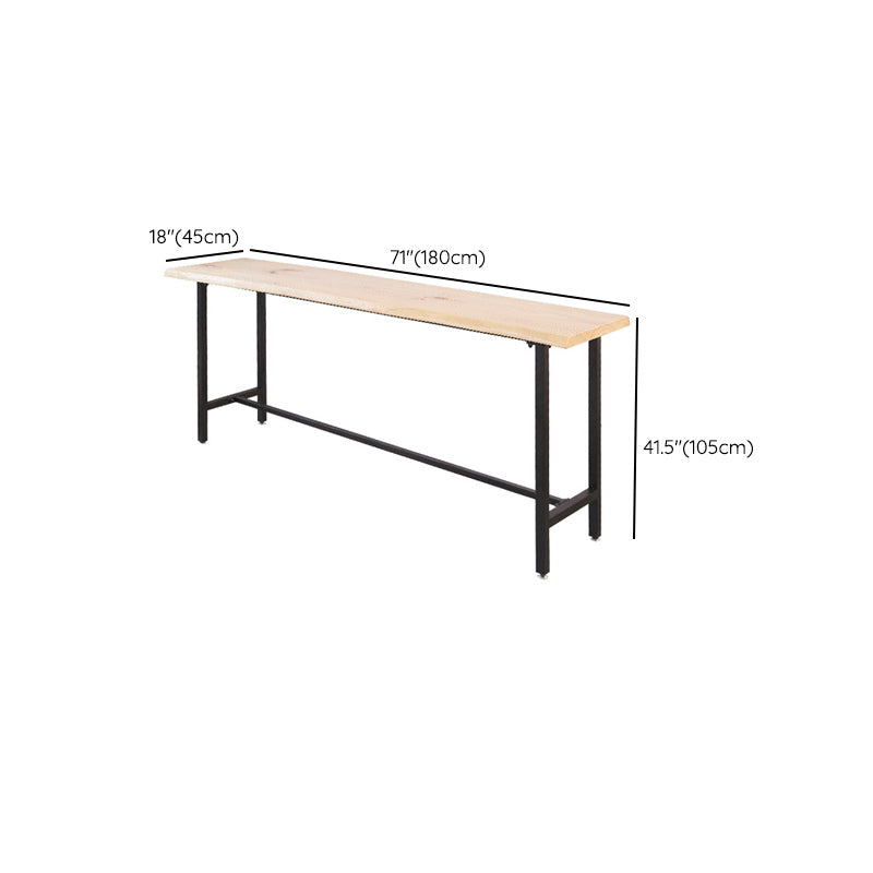 Table de pub de style moderne avec plateau en bois et base noire