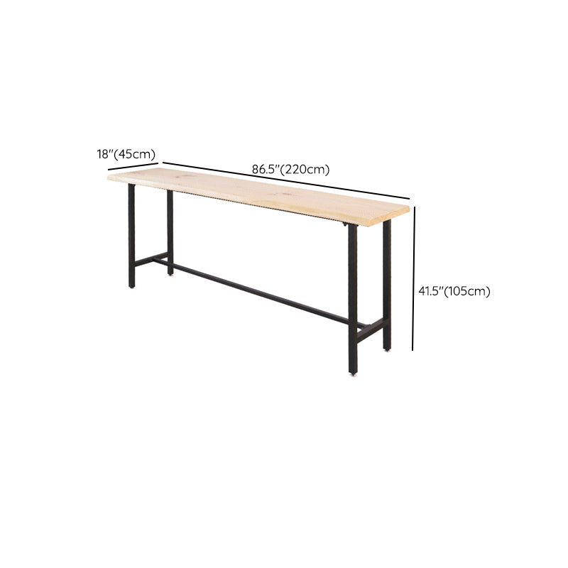 Table de pub de style moderne avec plateau en bois et base noire
