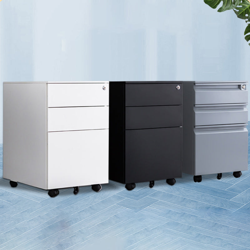 Contemporary File Cabinets Steel Frame Electronic Lock Mobile Filing Cabinet with Wheels Clearhalo 'Filing Cabinets' 'filling_cabinets' 'furn' 'furn_filling_cabinets' 'Furniture' 'Office Furniture' 6284072