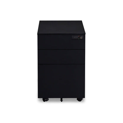 Contemporary File Cabinets Steel Frame Electronic Lock Mobile Filing Cabinet with Wheels Black Code Clearhalo 'Filing Cabinets' 'filling_cabinets' 'furn' 'furn_filling_cabinets' 'Furniture' 'Office Furniture' 6284073
