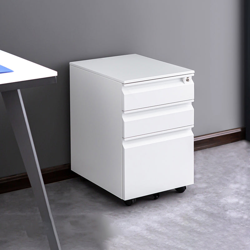Contemporary File Cabinets Steel Frame Electronic Lock Mobile Filing Cabinet with Wheels Clearhalo 'Filing Cabinets' 'filling_cabinets' 'furn' 'furn_filling_cabinets' 'Furniture' 'Office Furniture' 6284075
