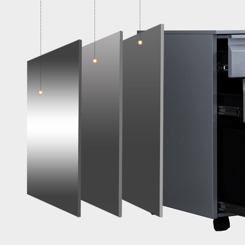 Contemporary File Cabinets Steel Frame Electronic Lock Mobile Filing Cabinet with Wheels Clearhalo 'Filing Cabinets' 'filling_cabinets' 'furn' 'furn_filling_cabinets' 'Furniture' 'Office Furniture' 6284079