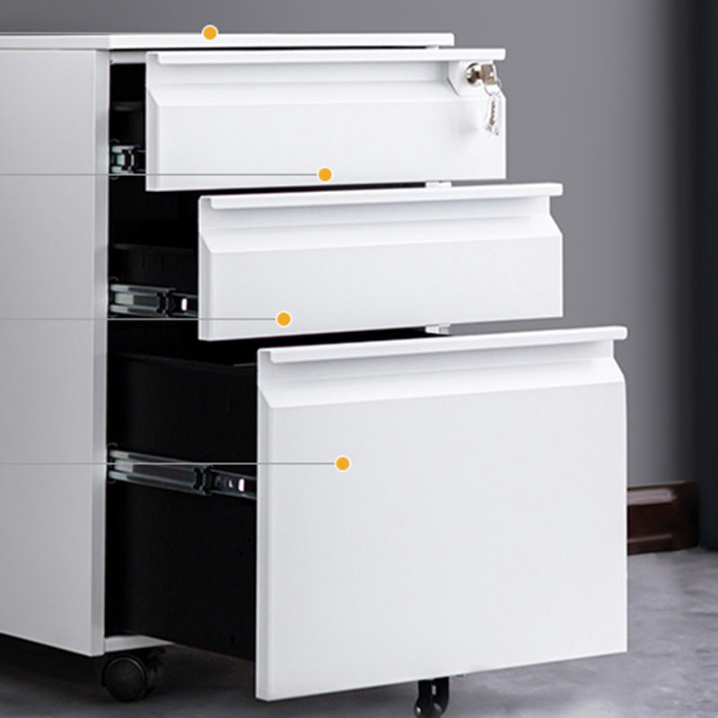 Contemporary File Cabinets Steel Frame Electronic Lock Mobile Filing Cabinet with Wheels Clearhalo 'Filing Cabinets' 'filling_cabinets' 'furn' 'furn_filling_cabinets' 'Furniture' 'Office Furniture' 6284084