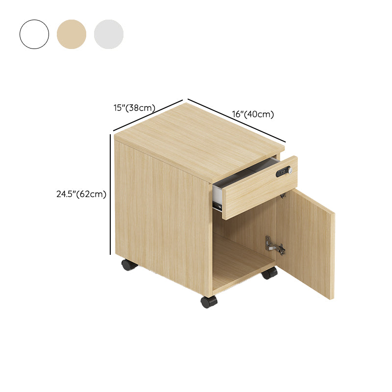 Contemporary File Cabinets Solid Wood Electronic Lock Vertical File Cabinet with Wheels Clearhalo 'Filing Cabinets' 'filling_cabinets' 'furn' 'furn_filling_cabinets' 'Furniture' 'Office Furniture' 6284123
