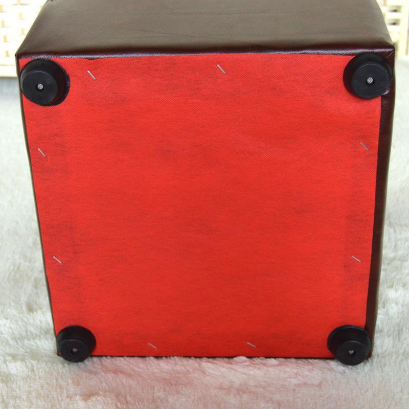 Mid-Century Modern Pouf Ottoman Faux Leather Upholstered Solid Color Square Ottoman Clearhalo 'furn' 'furn_ottomans_poufs' 'Furniture' 'Living Room Furniture' 'Ottomans & Poufs' 'ottomans_poufs' 6284423